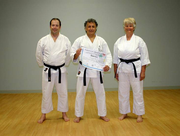 Claudio Iedwab with Roxanne Standefer and Joe Pach - Black Belt in Judo