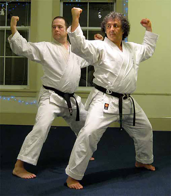 Claudio Iedwab & Joe Pach (yama uke/kiba dachi from kata Kiito Godan) at the Gorindo Dojo - Ottawa - December 2010 <br/>Photo © Roxanne Standefer